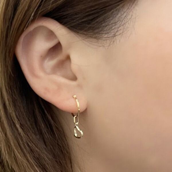 18金】ハート型チャーム K18ゴールドアクセサリー ピアス ネックレス