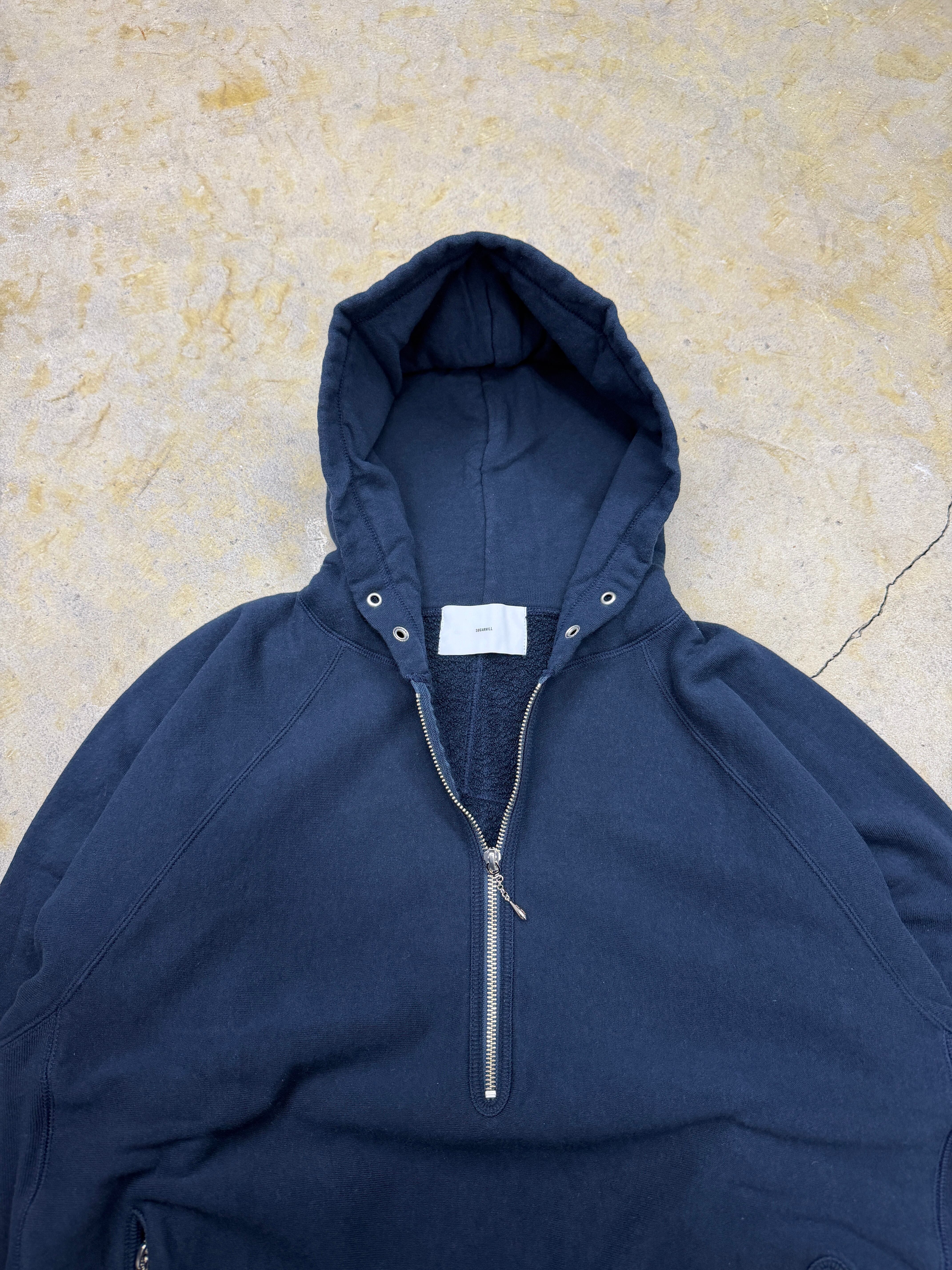 SUGARHILL | HALF ZIP-UP HOODIE | NAVY | HOWDAY
