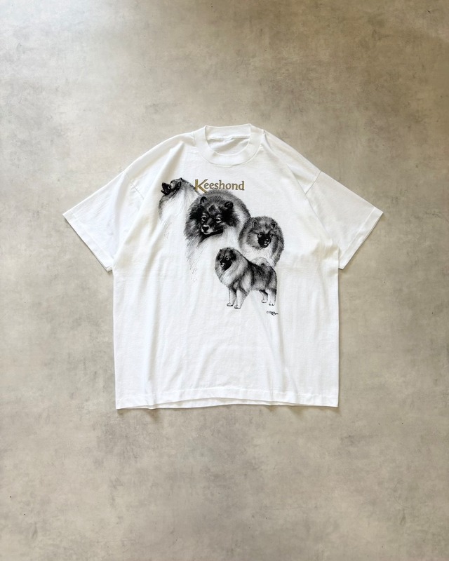 【VINTAGE】1990’s “Keeshond” Dog Illustration T-Shirt