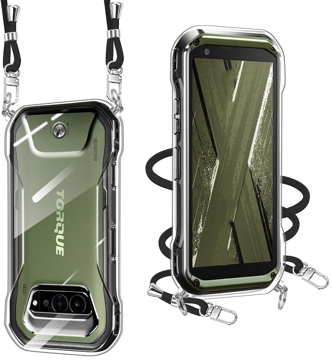 xiusiteli TORQUE G07 用 ケース クリア ショルダー TPU 縄掛け 薄型 軽量