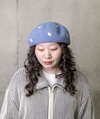 刺繍ウールベレー