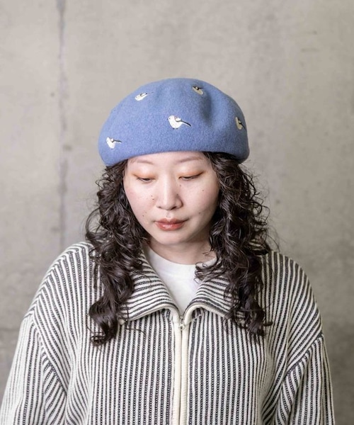刺繍ウールベレー