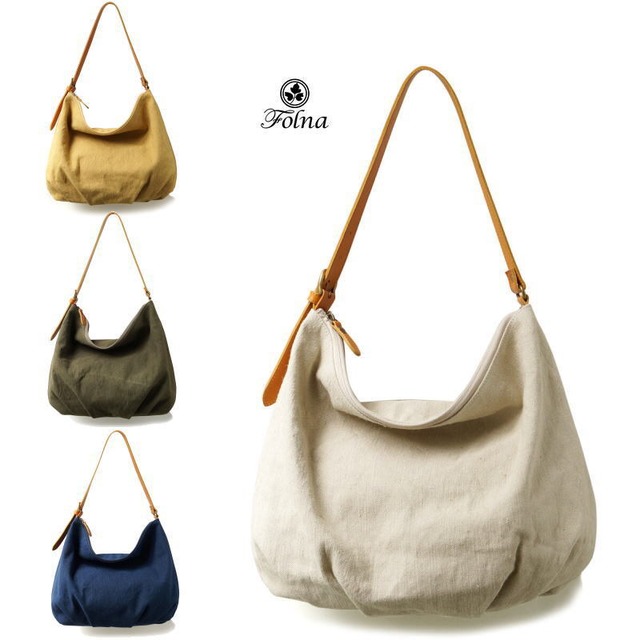 Folna (フォルナ)軽量 コットンリネン ワンショルダーバッグ【日本製 
