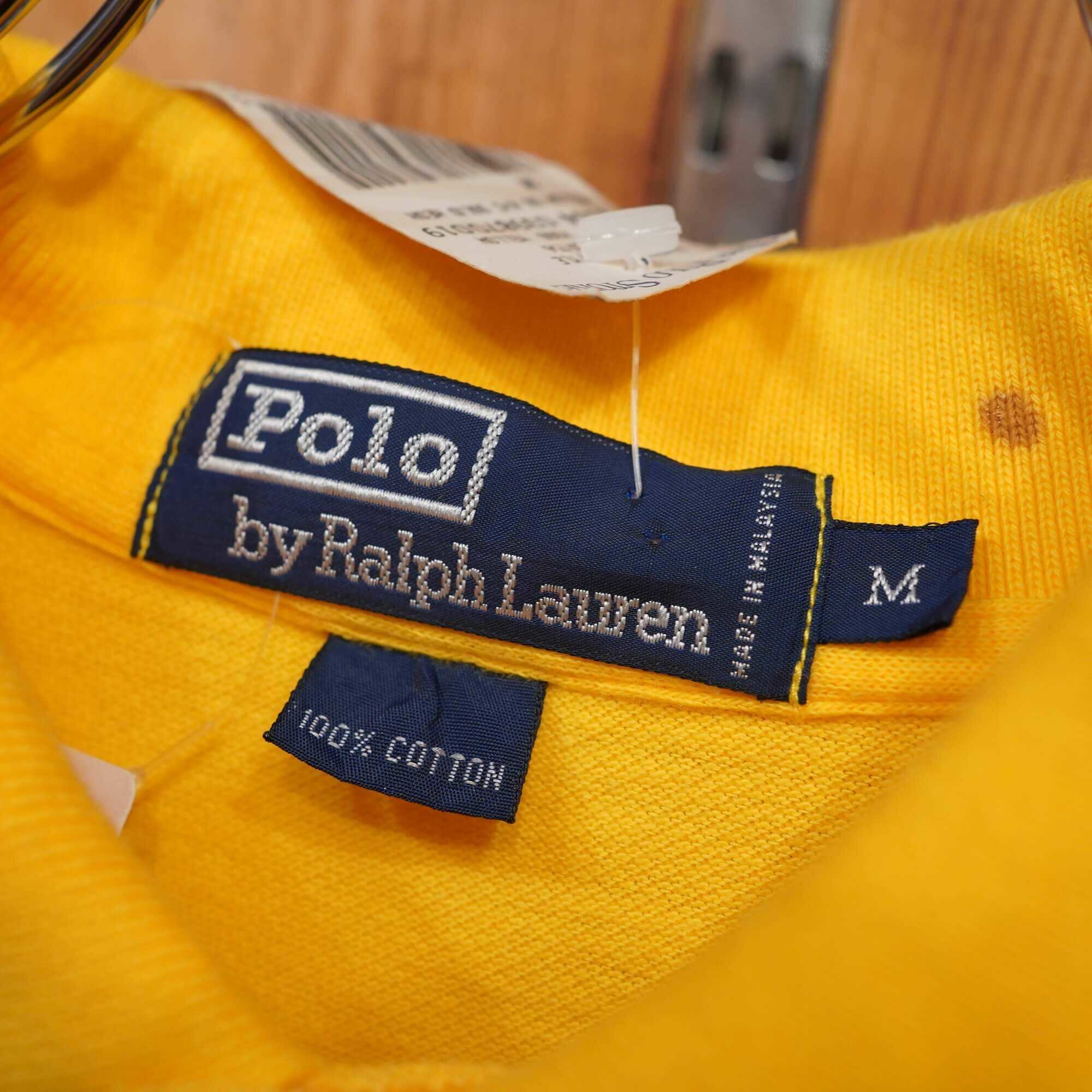 デッドストック タグ付き ralphlauren ポロシャツ 黄色 M/ラルフ