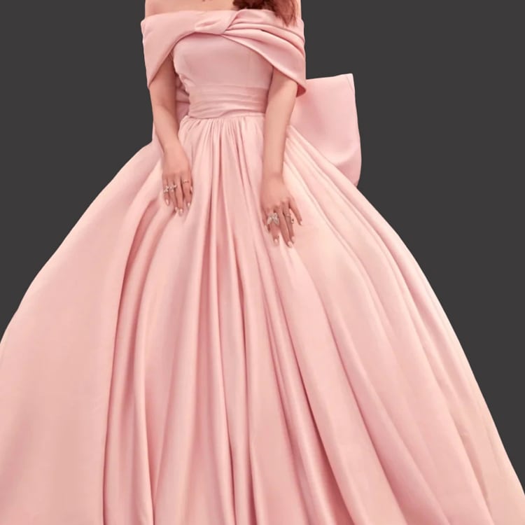 カラードレス ピンク オフショルダー プリンセスライン 結婚式/披露宴