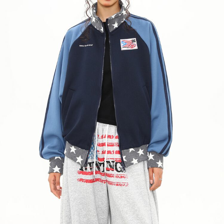 フルジップ 星柄 長袖 ブルゾン ◆2col L00090