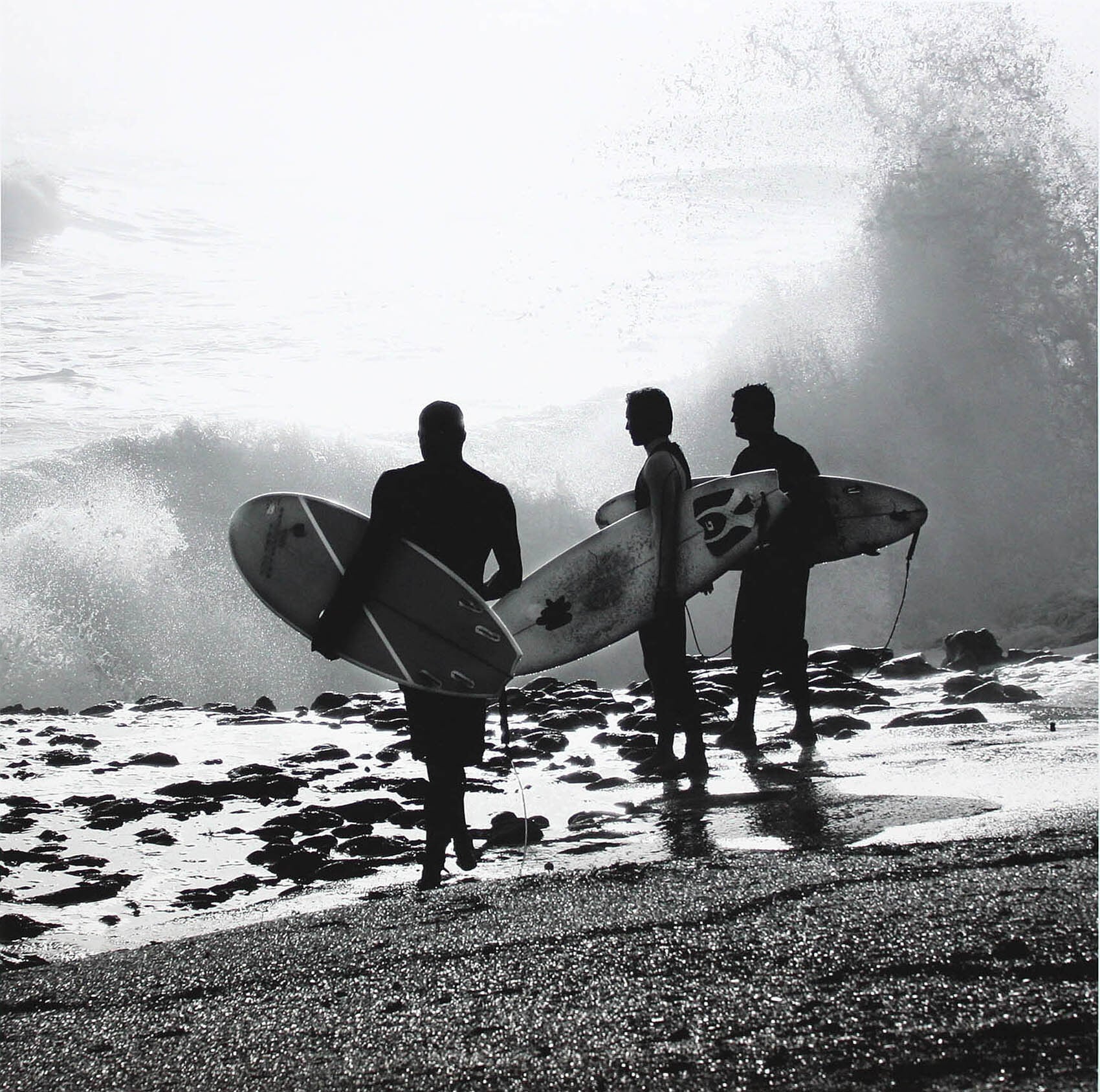 モノトーンアート ハロルド シルバーマン「サーファー」額縁 フック付き インテリアポスター