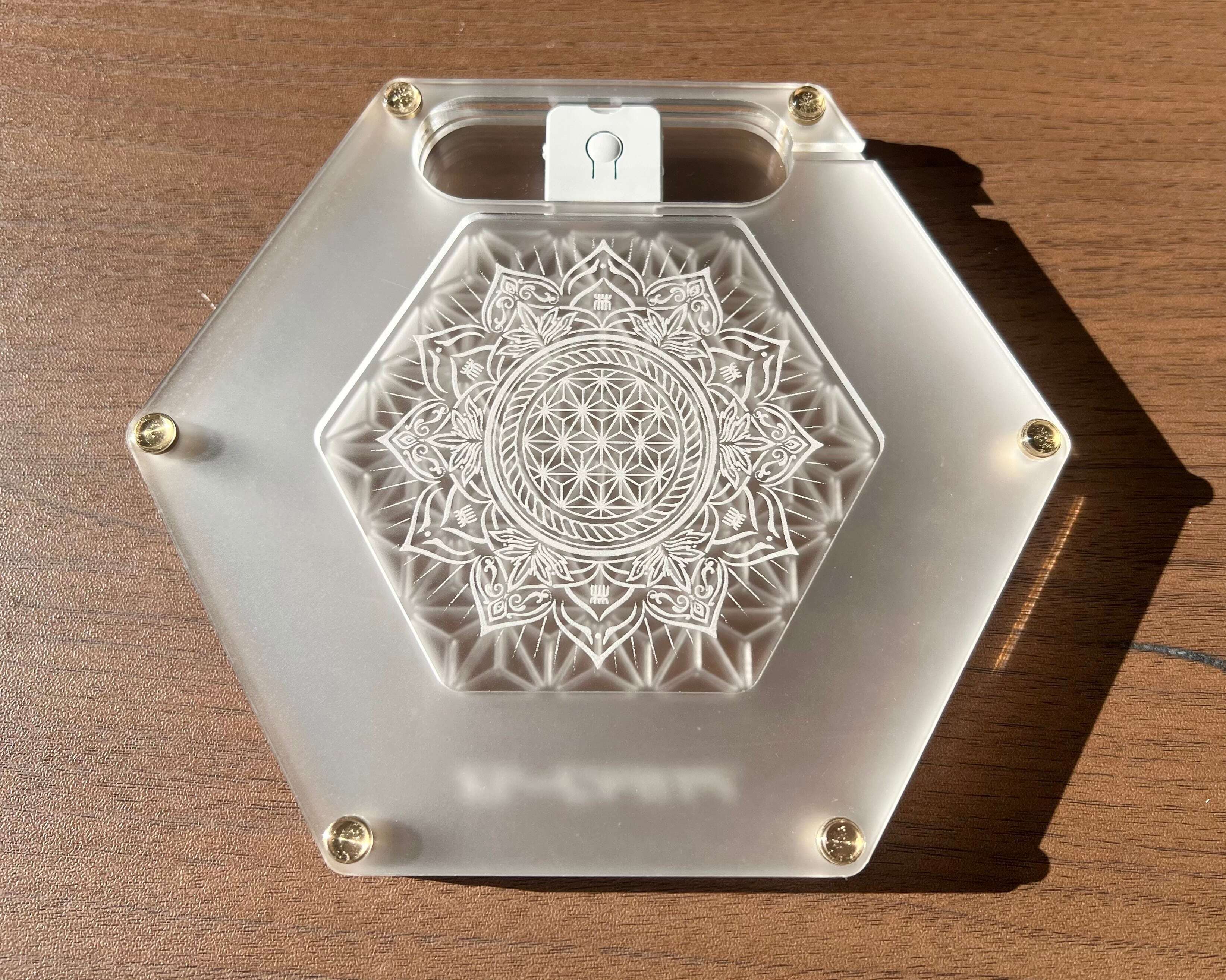 アサガラワークス LEDコースター 麻柄マットクリア