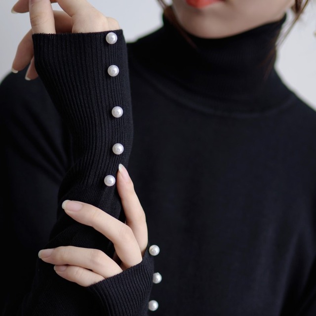 Pearl sleeve turtleneck knit A210767