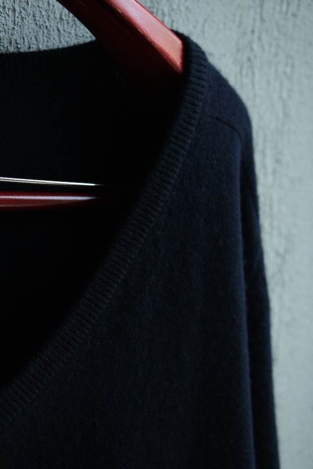 Utah/90's "LAND'S END" v-neck cashmere sweater/dark navy