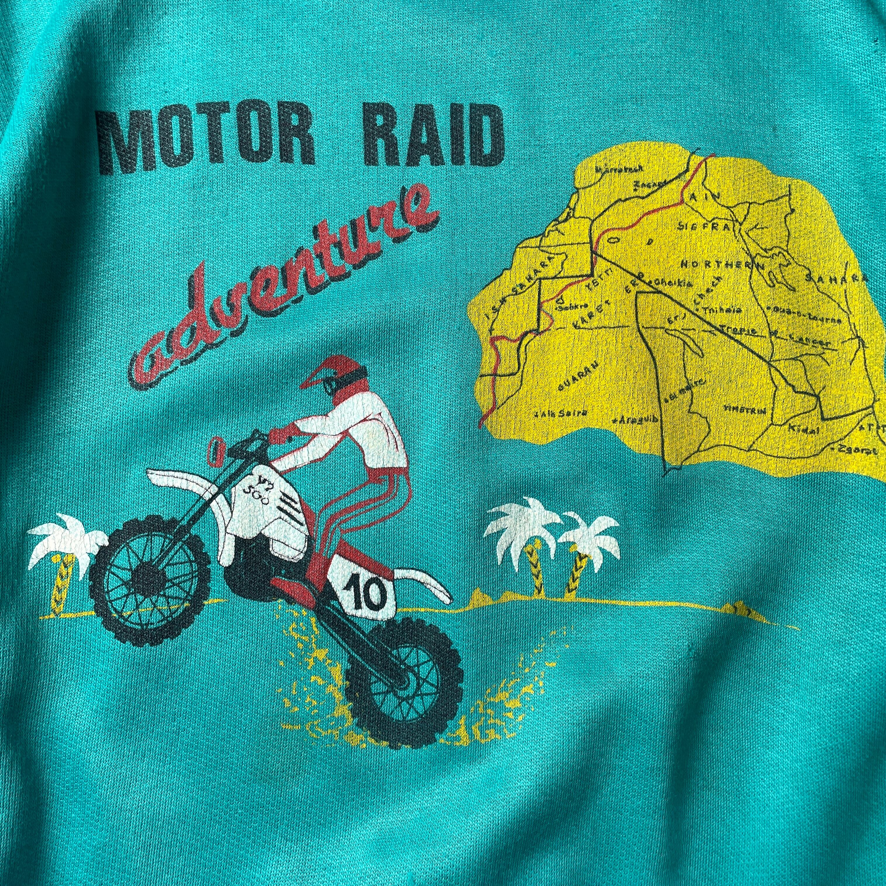 80年代〜 MOTOR RAID adventure モトクロスバイク プリントスウェット