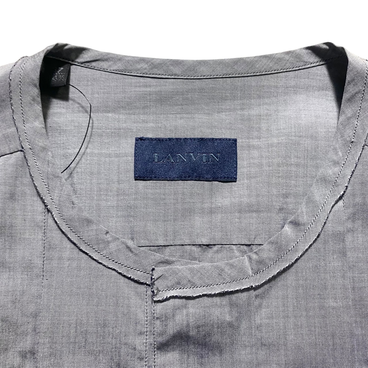 LANVIN no collar pleats shirt