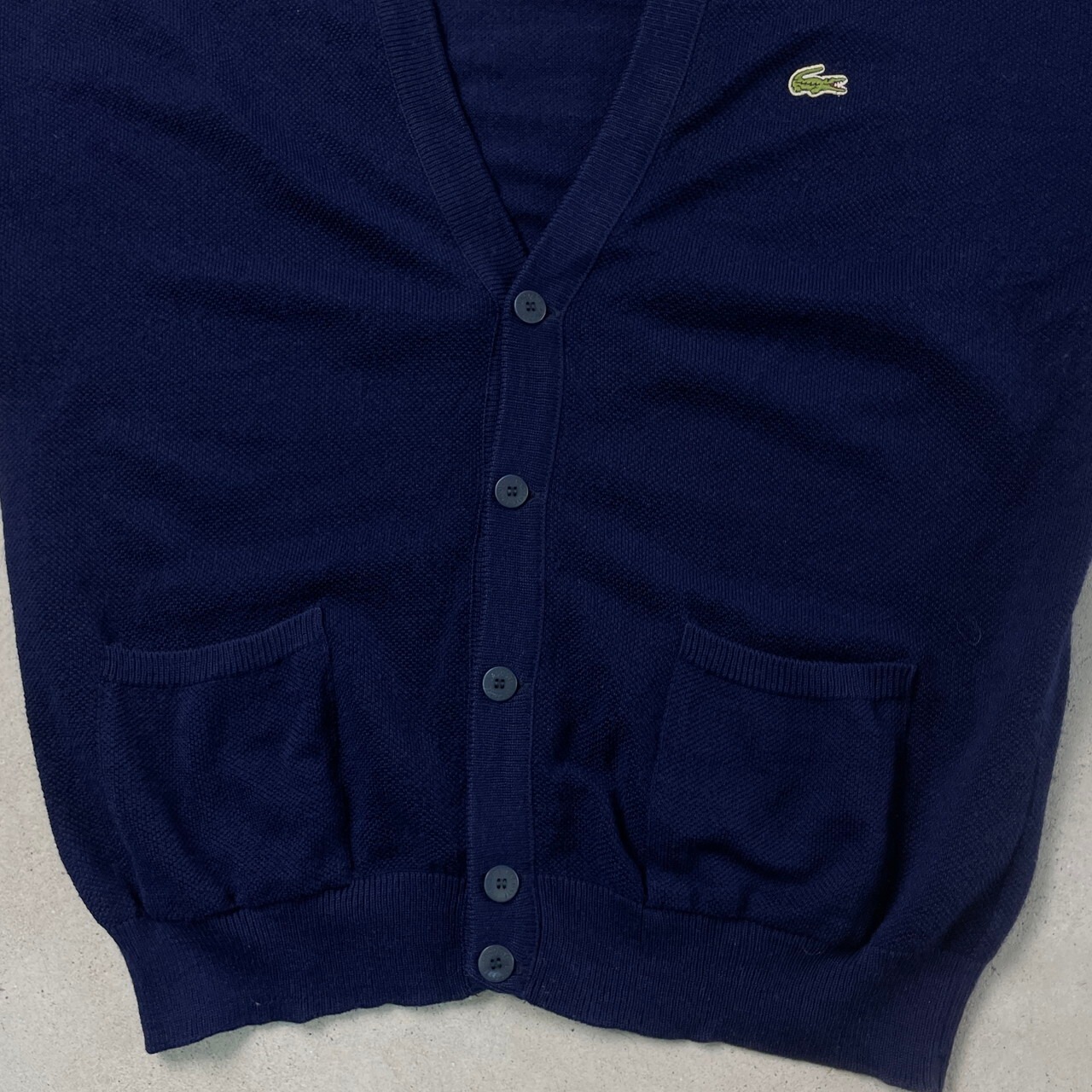 80年代 フランス製 LACOSTE ラコステ ウールニットカーディガン メンズ 