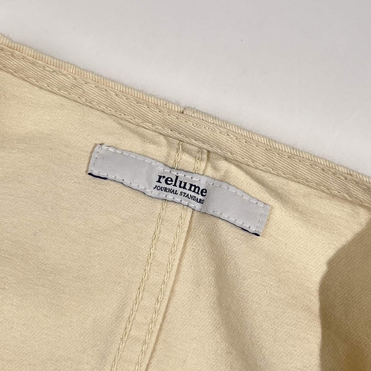 relume レリューム ノーカラー  ウエストドローコード コットン ジャケット F/ホワイト系 レディース