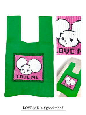 ビーズ織りバッグ【LOVE ME in a good mood】