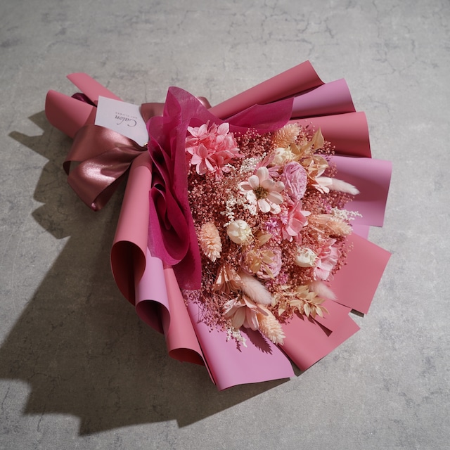ドライフラワーの花束 Mサイズ ピンク M-501≪限定１点≫