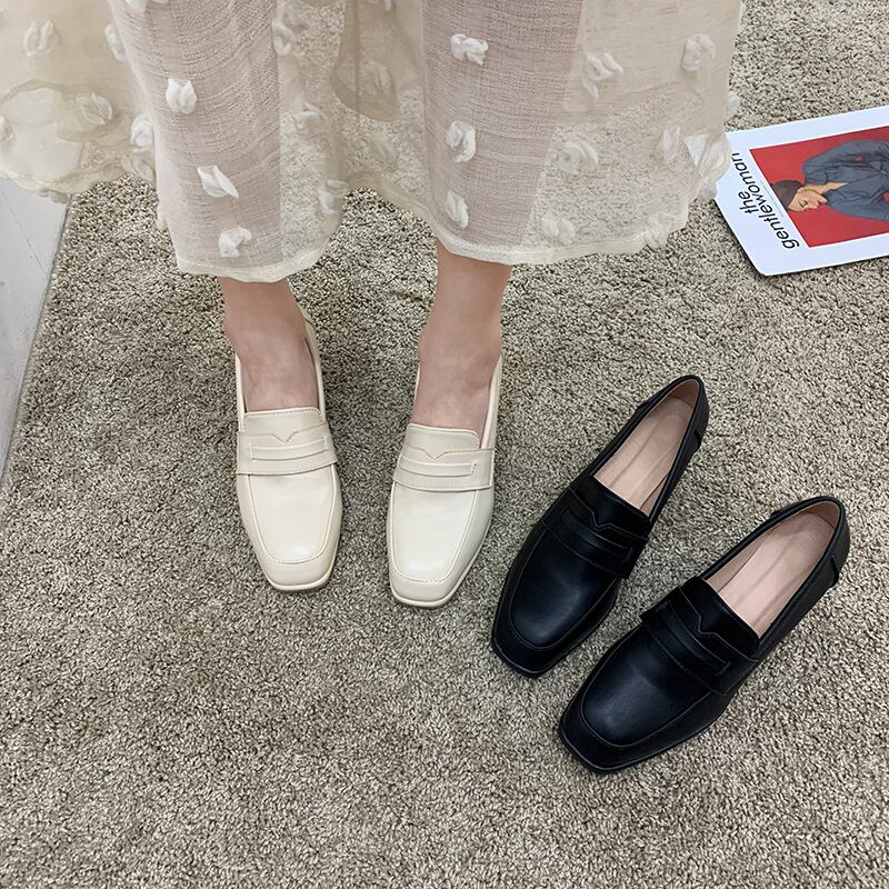 スタイルレザーカラースタンダード 靴 シューズ レトロ ピュア スクウェア フェイクシューズ15852501961