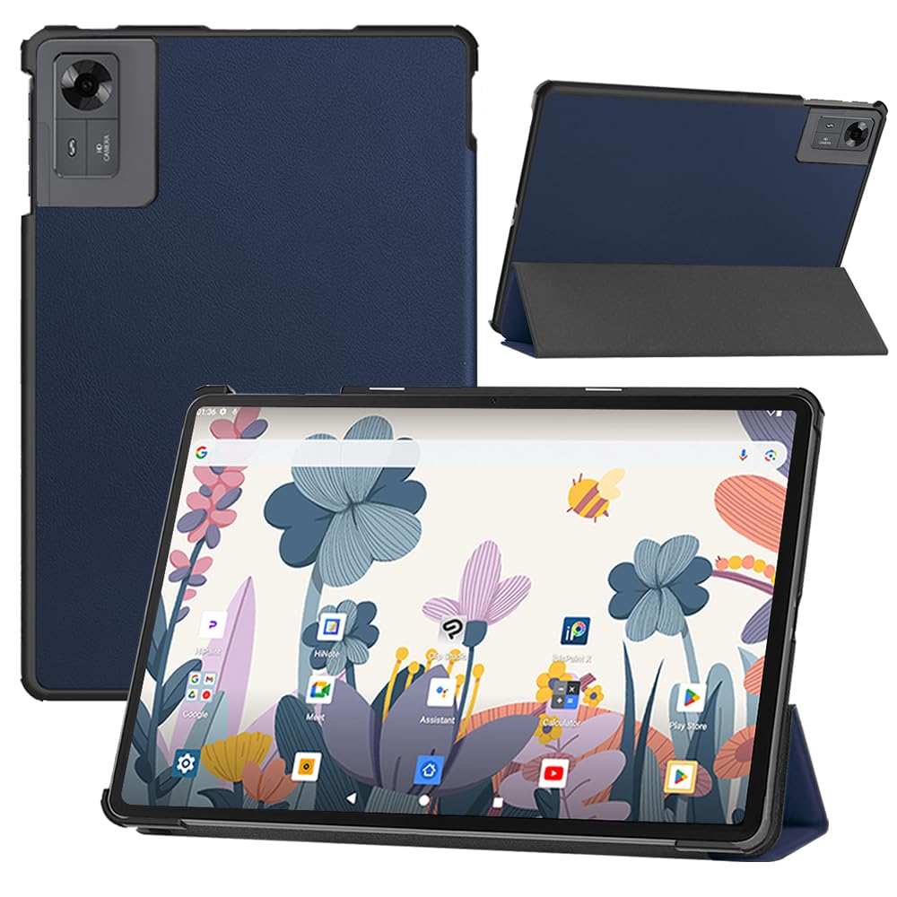 【E-COAST】For HUION Kamvas Slate 11 / BekoQurd M11 ケース HUION/BekoQurd タブレット 11インチ 保護カバー 三つ折ケース 超薄型 マグネット内蔵 軽量 擦り傷防止 落下防止 全面保護 (ブルー)
