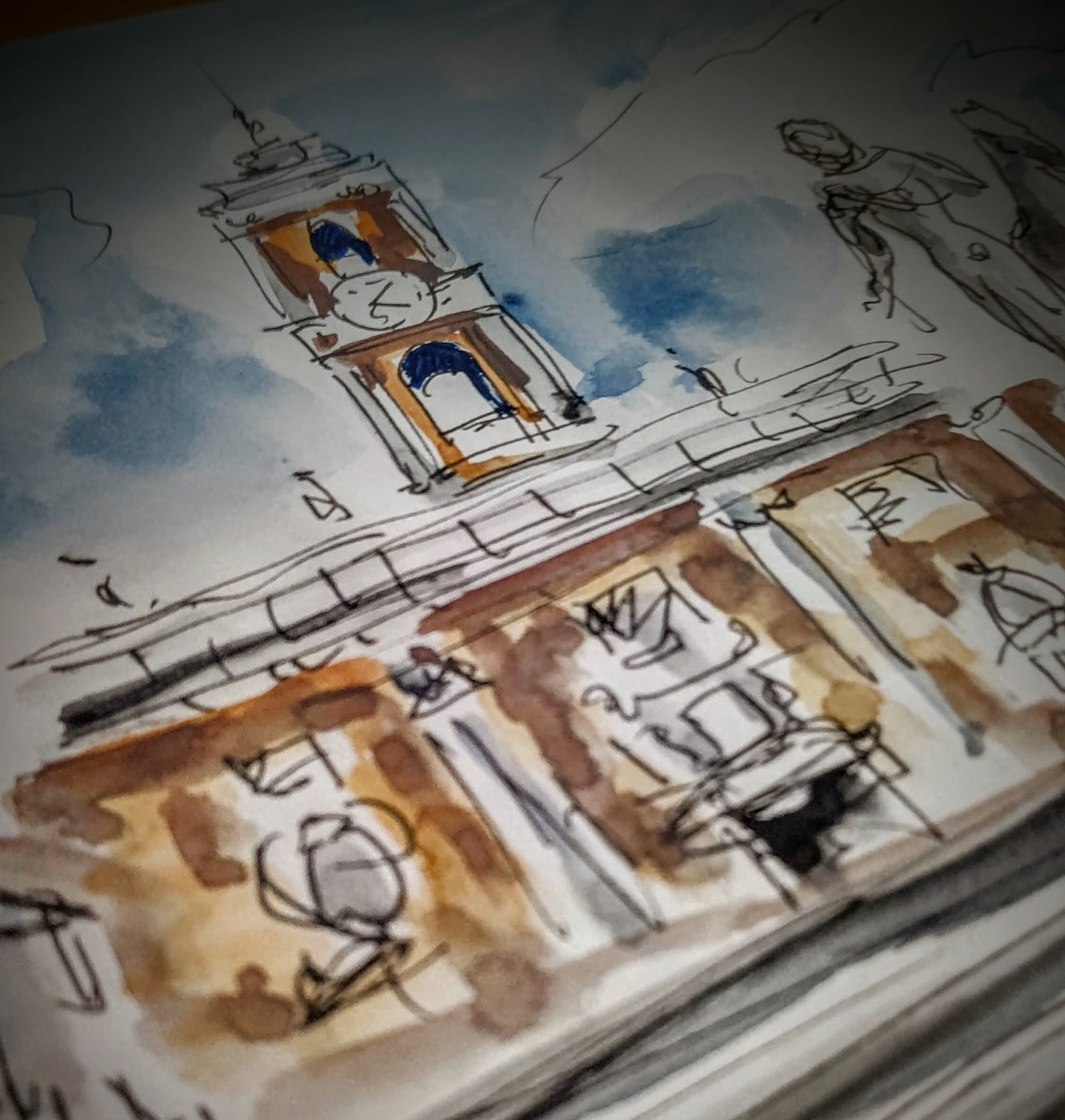 三上隆彦 － 【Campidoglio in Rome】 水彩画 原画 サインあり