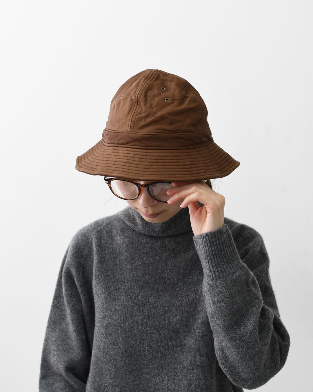 DECHO バケットハット ファティーグハット デニム 革 レザー DECHO [デコー] LEATHER FATIGUE HAT [9-7AD25] レザーファティーグ
