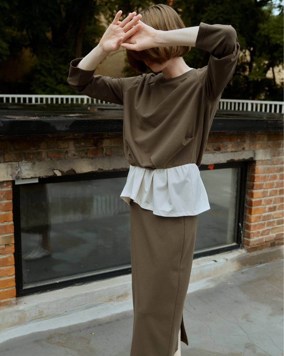 Layered Top & Long Skirt Set