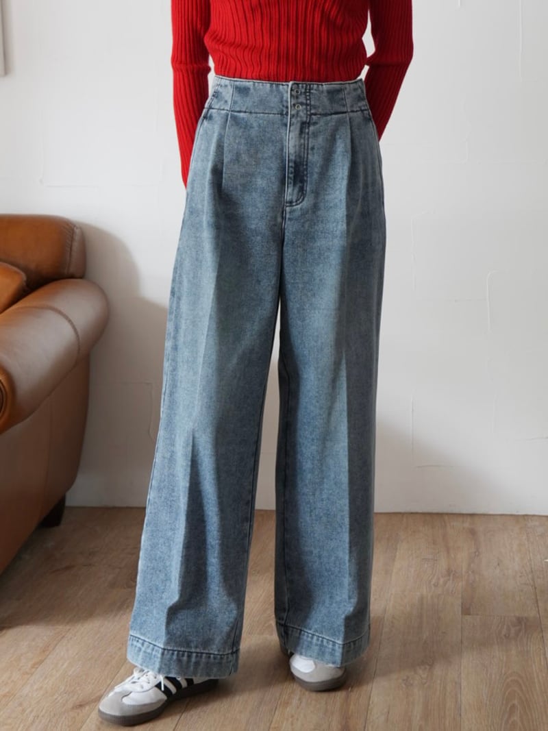 288. passione パシオーネ ワイドデニムパンツ (46610)