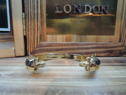 クレイジーピッグ　CrazyPig 296 SMALL TWO SKULL BANGLE BRACELET 18KGold