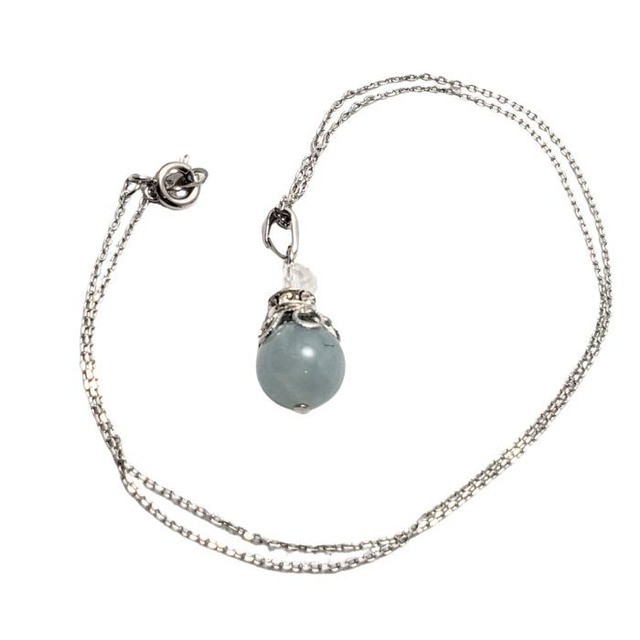 幸せな結婚のお守り 良質なコミュニケーション アクアマリン パワーストーンネックレス クリスタル水晶 ネックレス メール便送料無料 シルバー 3月 誕生石 誕生日プレゼント ギフト 10mm アクセサリー