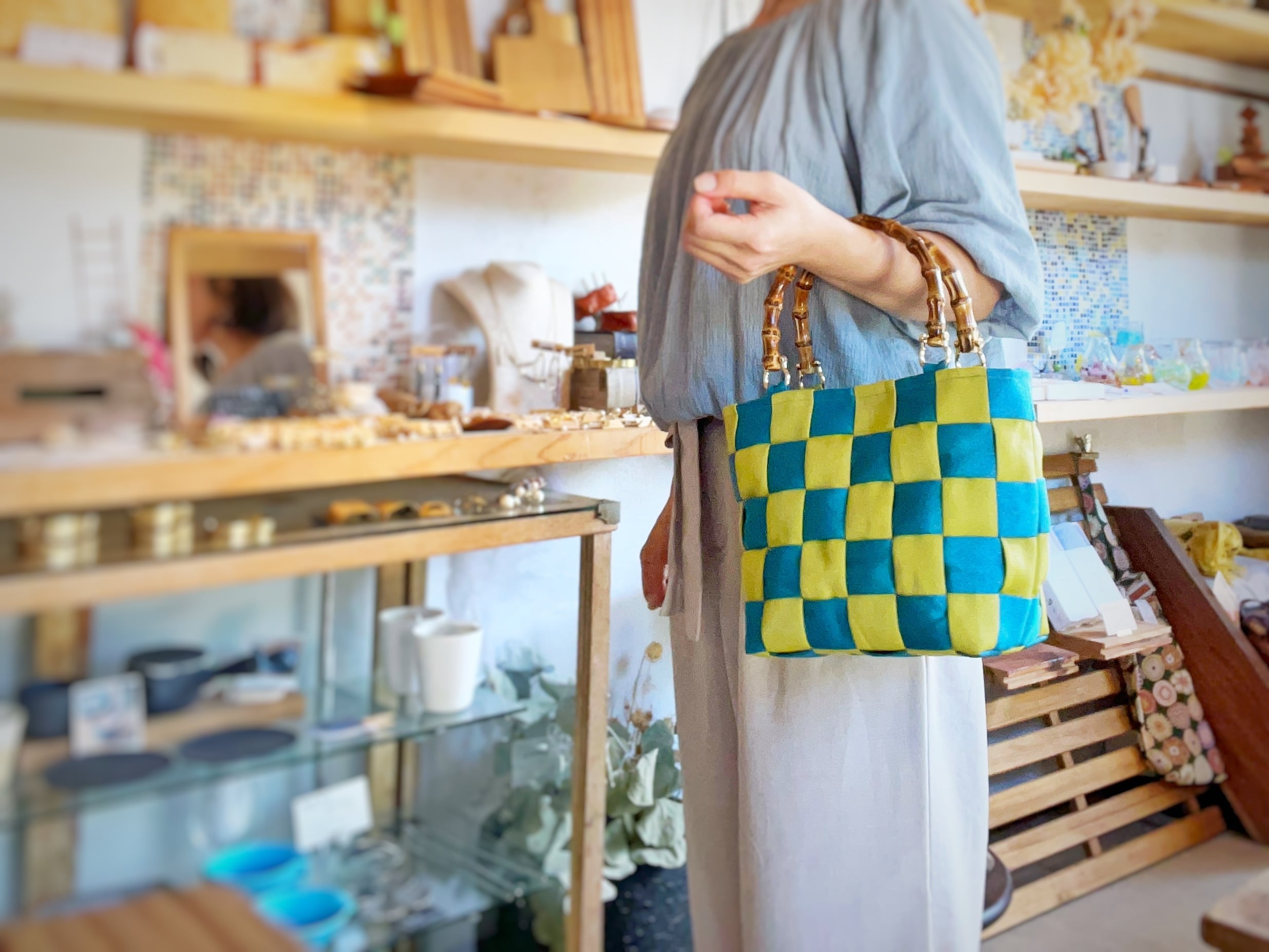 畳へり編み込みバッグ | 雑貨店Ho-biya