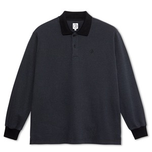 POLAR / POLO LS SHIRT HOUNDSTOOTH BLACK / GREY