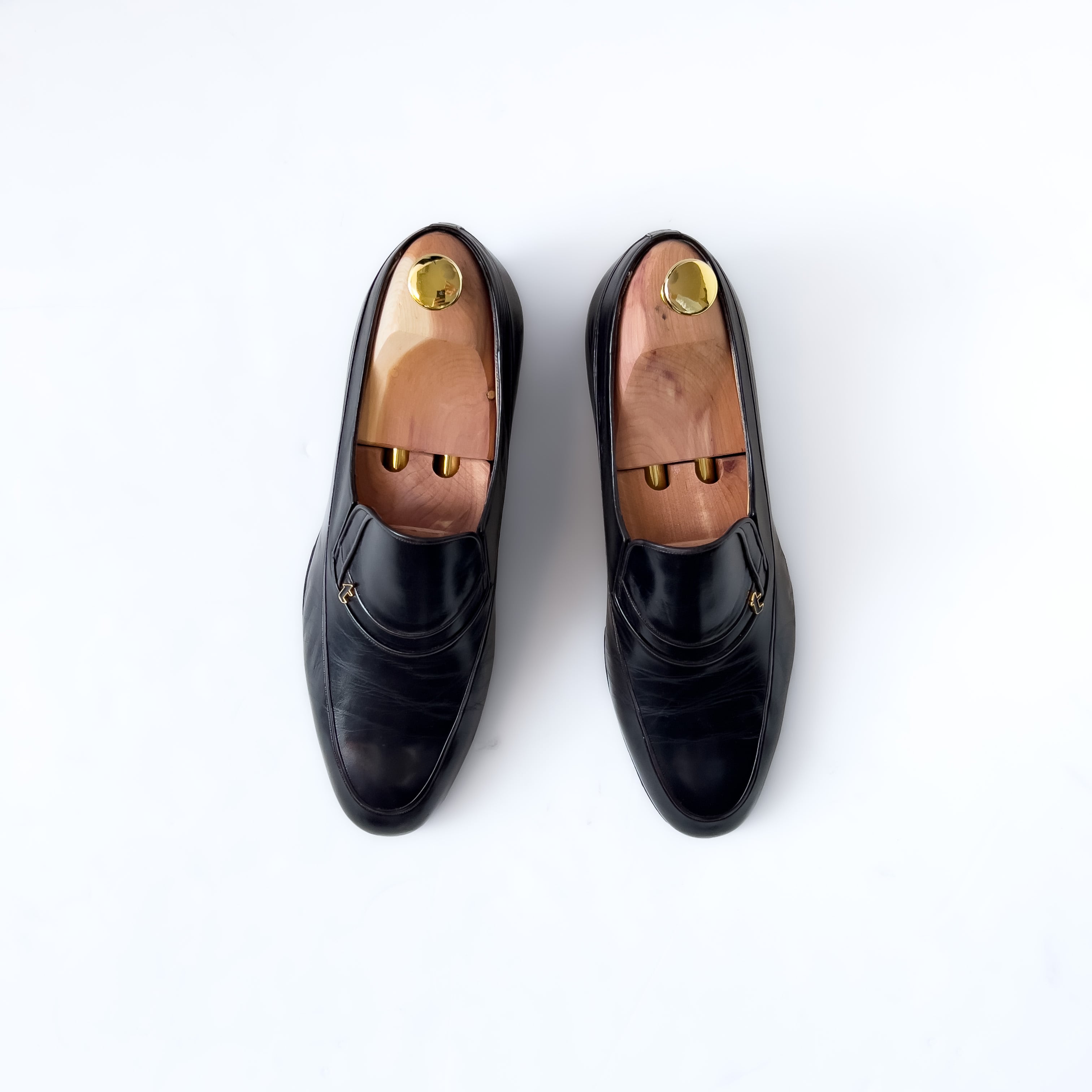 a. testoni” 7E black leather loafers made in italy AMEDEO TESTONI