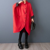 ボタンフロント コクーン ジャケット 60069