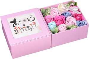 【努力特価】キューフラ(Q-FLA) 花のカタチの入浴剤 詰め合わせ ポエムボックス ポエムボックス  ピンク/ブルー 母の日 入学 卒業 ギフト プレゼント ソープフラワー バスフレグランス シャボンフラワー 贈り物 793523