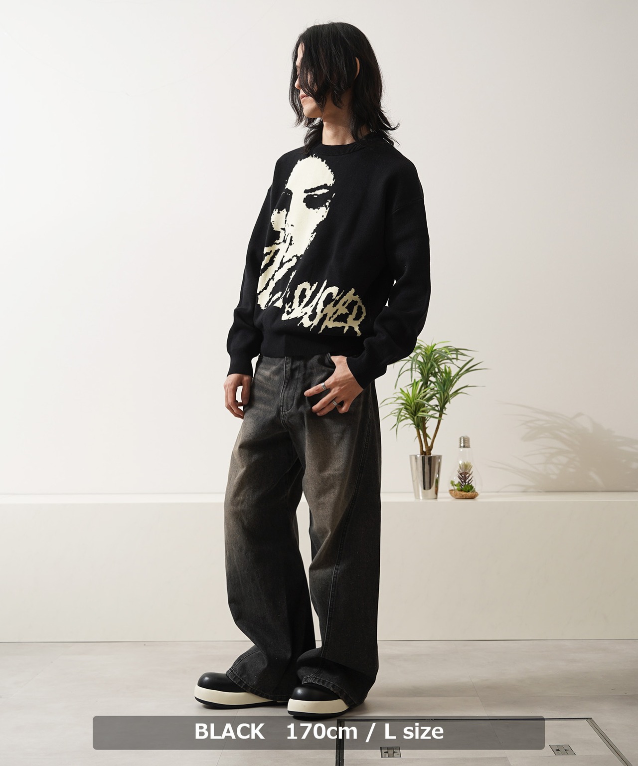 ◆フェイスJQD クルーネックニット◆bl-518527