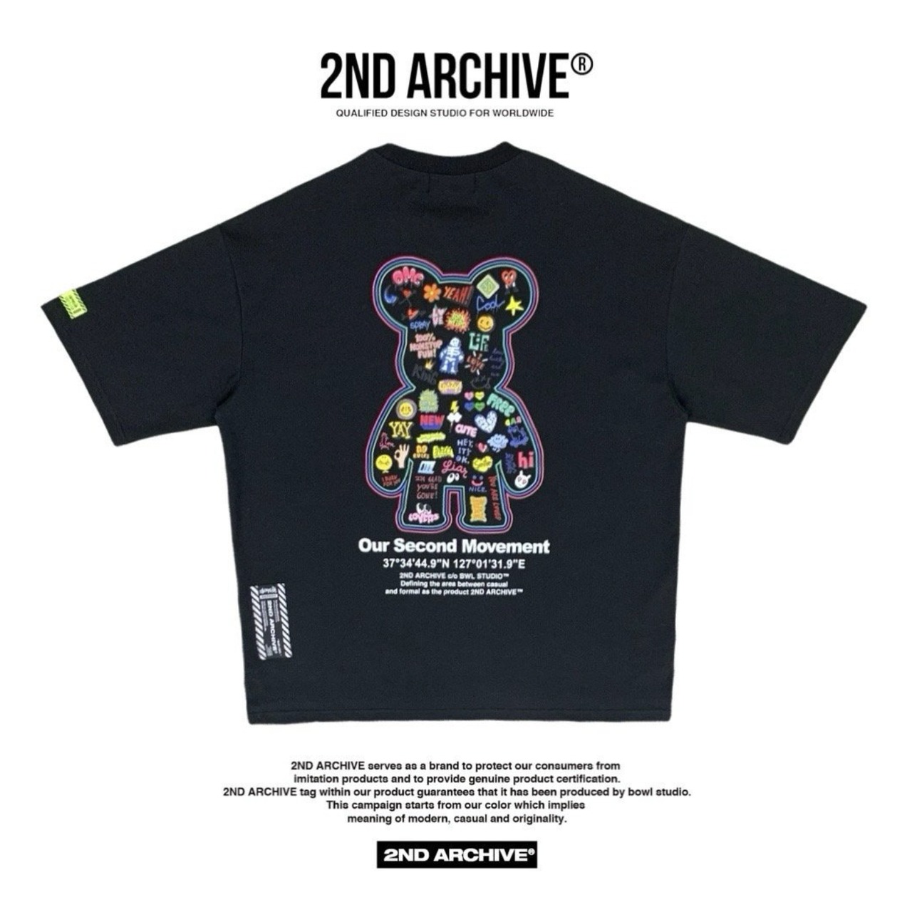 2ND025 2NDARCHIVE Tシャツ 韓国ファッション オーバーサイズ ユニセックス