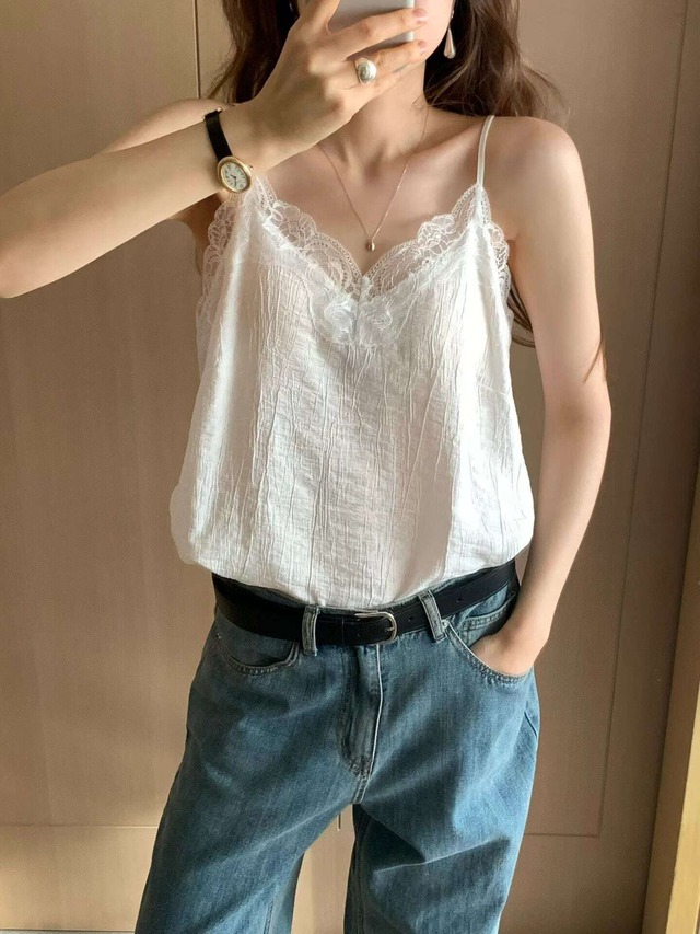 (予約) ounce / Camisole lace blouse 2color