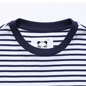 SALE 【HIPANDA ハイパンダ】メンズ ストライプ  Tシャツ MEN'S STRIPE SHORT SLEEVED T-SHIRT / BLUE