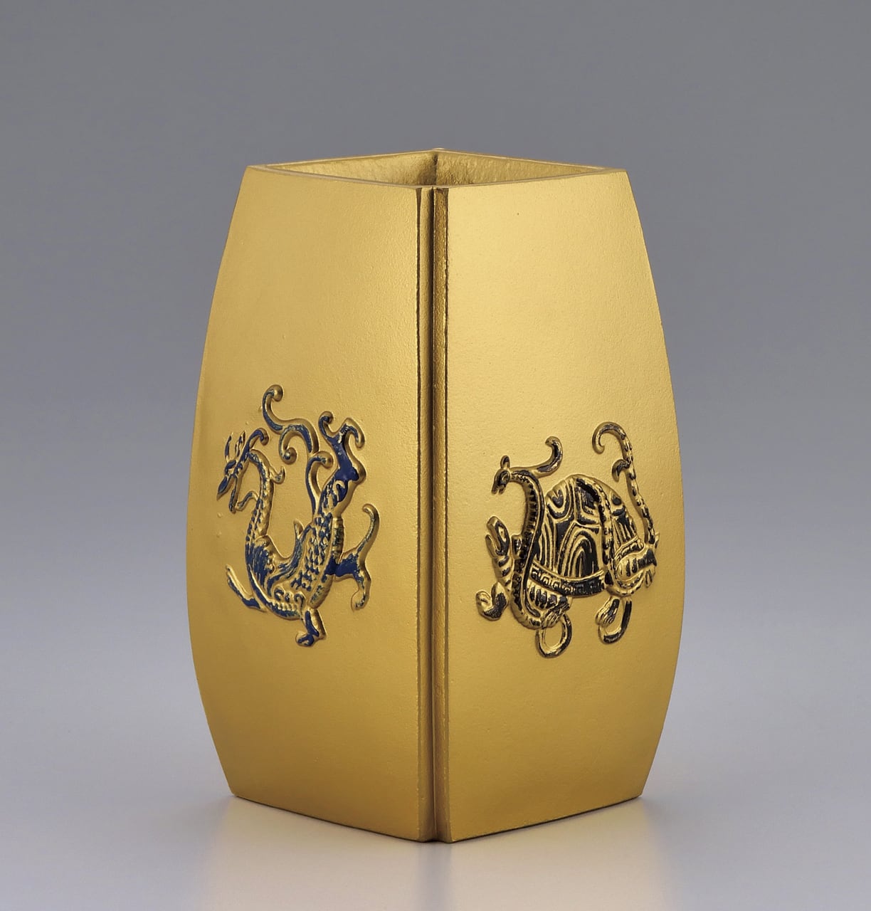 四神獣花器 金色