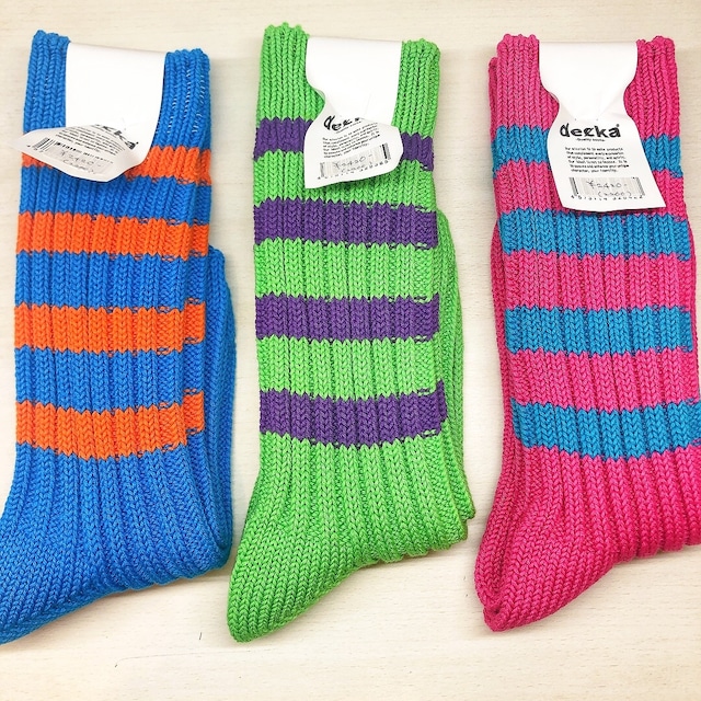 DECKA　デカ　HEAVY  WEIGHT SOCKS   STRIPES   CRAZY COLOR