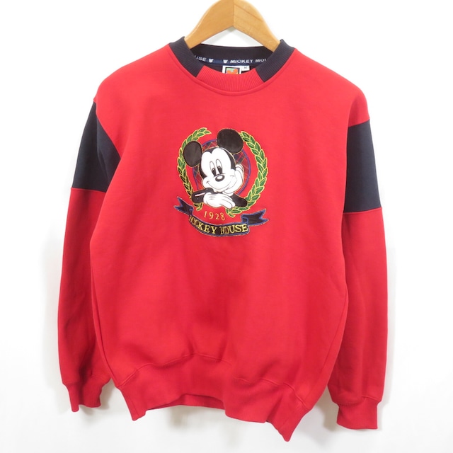 90s Disney MICKEY UNLIMITED ミッキー 刺繍 スウェット トレーナー sizeM/1004