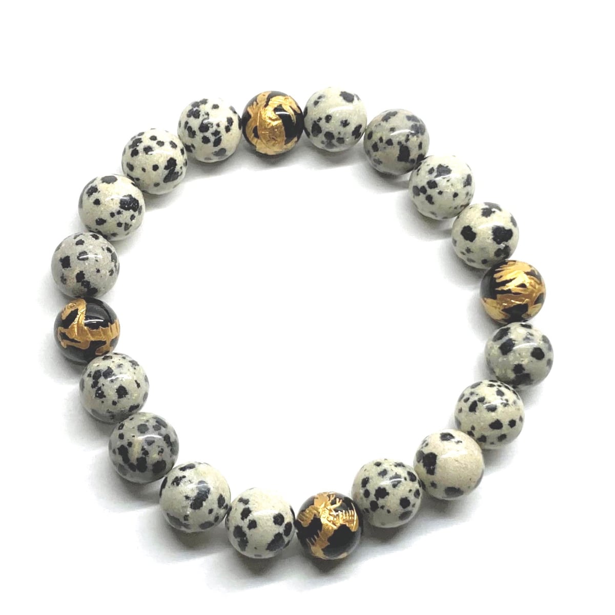 ⑧高品質天然石✨翡翠×四神獣 玄武12mm パワーストーンブレスレット約