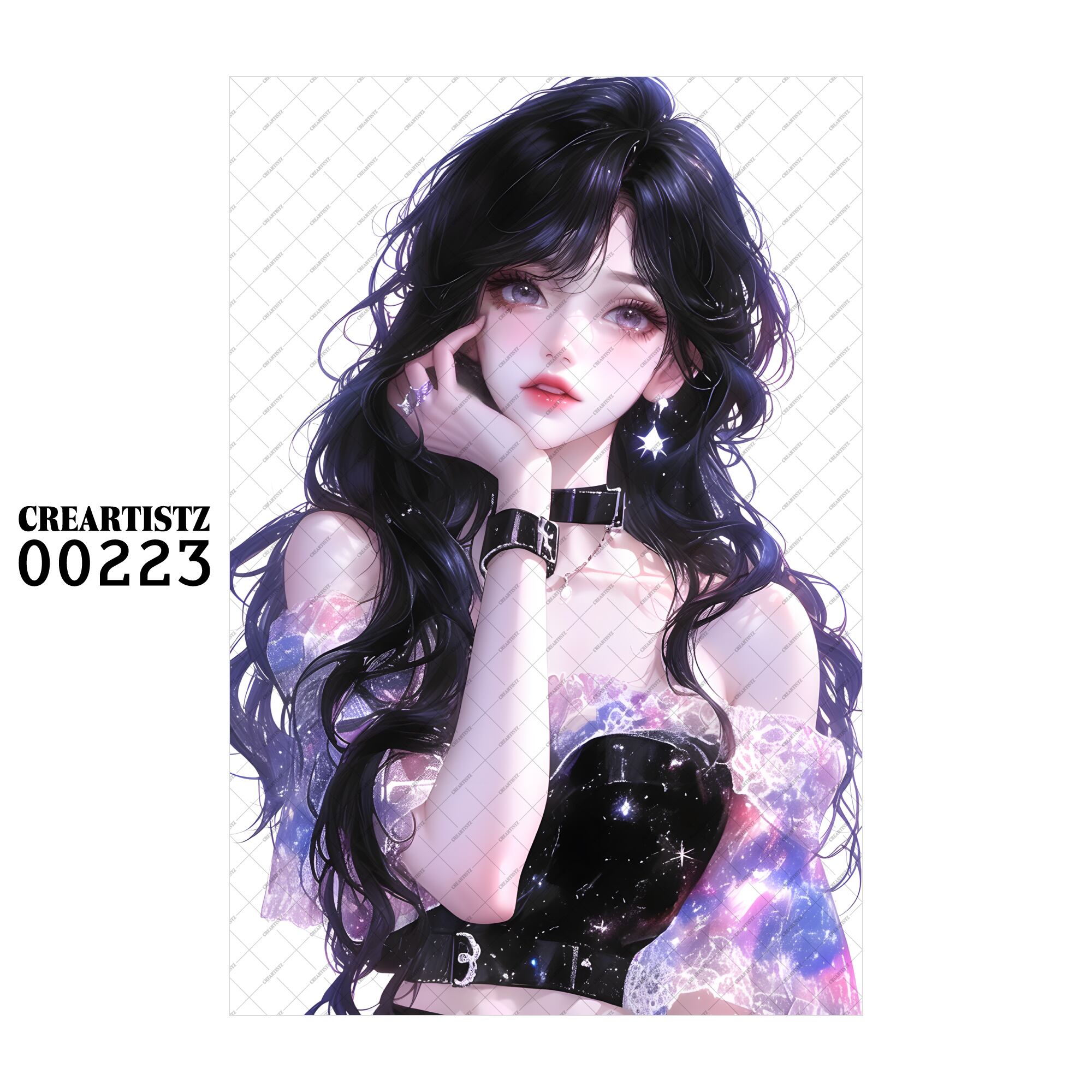 00223 ガール キュート オリジナル ペーパー/ステッカー 4枚セット CREARTISTZ