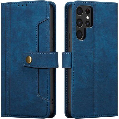 QLTYPRI Samsung Galaxy S22 5G ケース SC-52C/SCG14 ケース 手帳型 ケース ギャラクシーS22 Ultra ケース手帳型 携帯カバー 上質PUレザー 財布型 ケース カード収納 スタンド機能付き 磁気閉鎖 軽量薄型 着脱しやすい 耐衝撃 ケース Galaxy S22 Ultra対応ブルー 1625