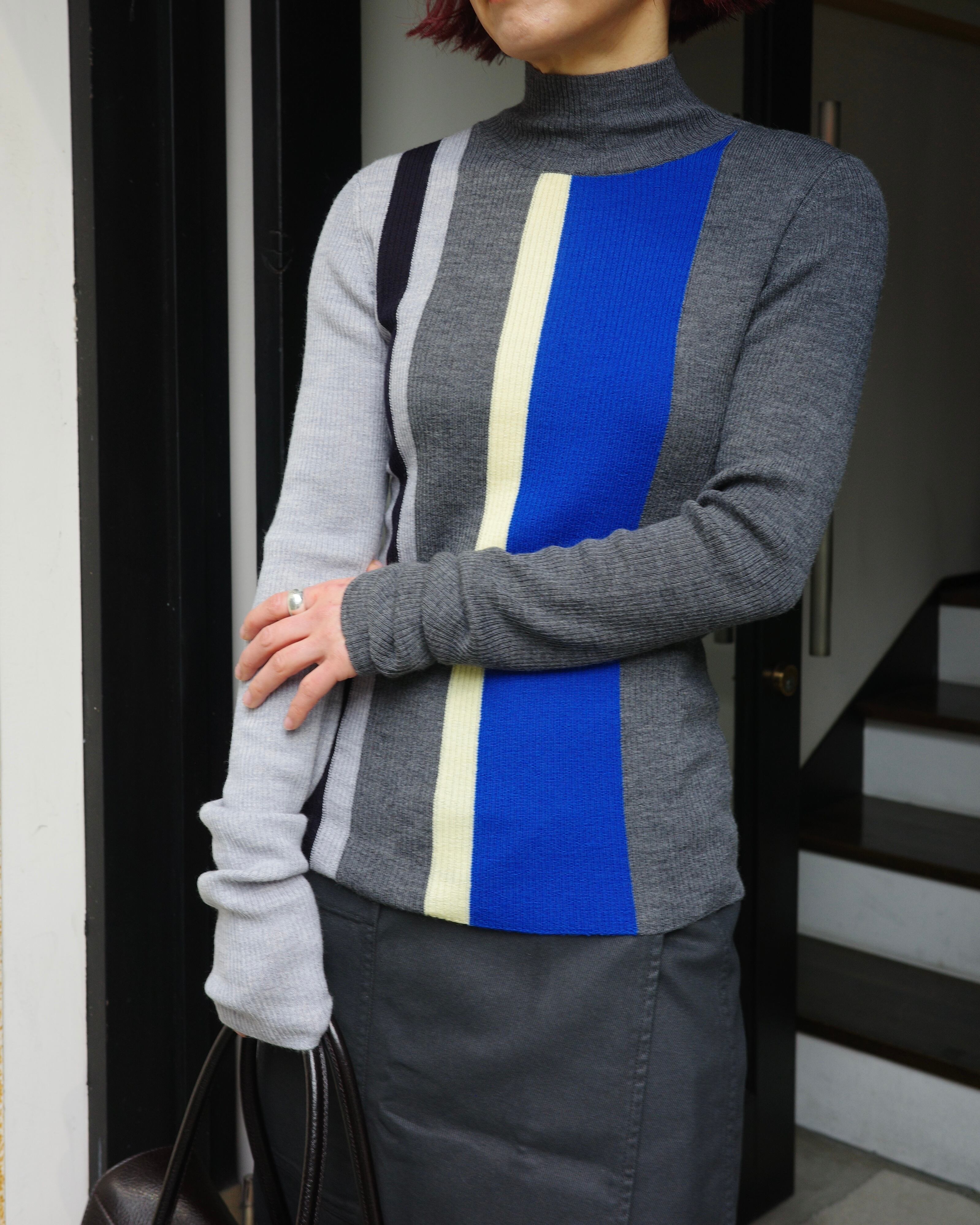 ENFOLD / STRIPE RIB PULLOVER - C.GRY- | LA VILLA ROUGE ENFOLD / STRIPE RIB PULLOVER - C.GRY- | LA VILLA ROUGE