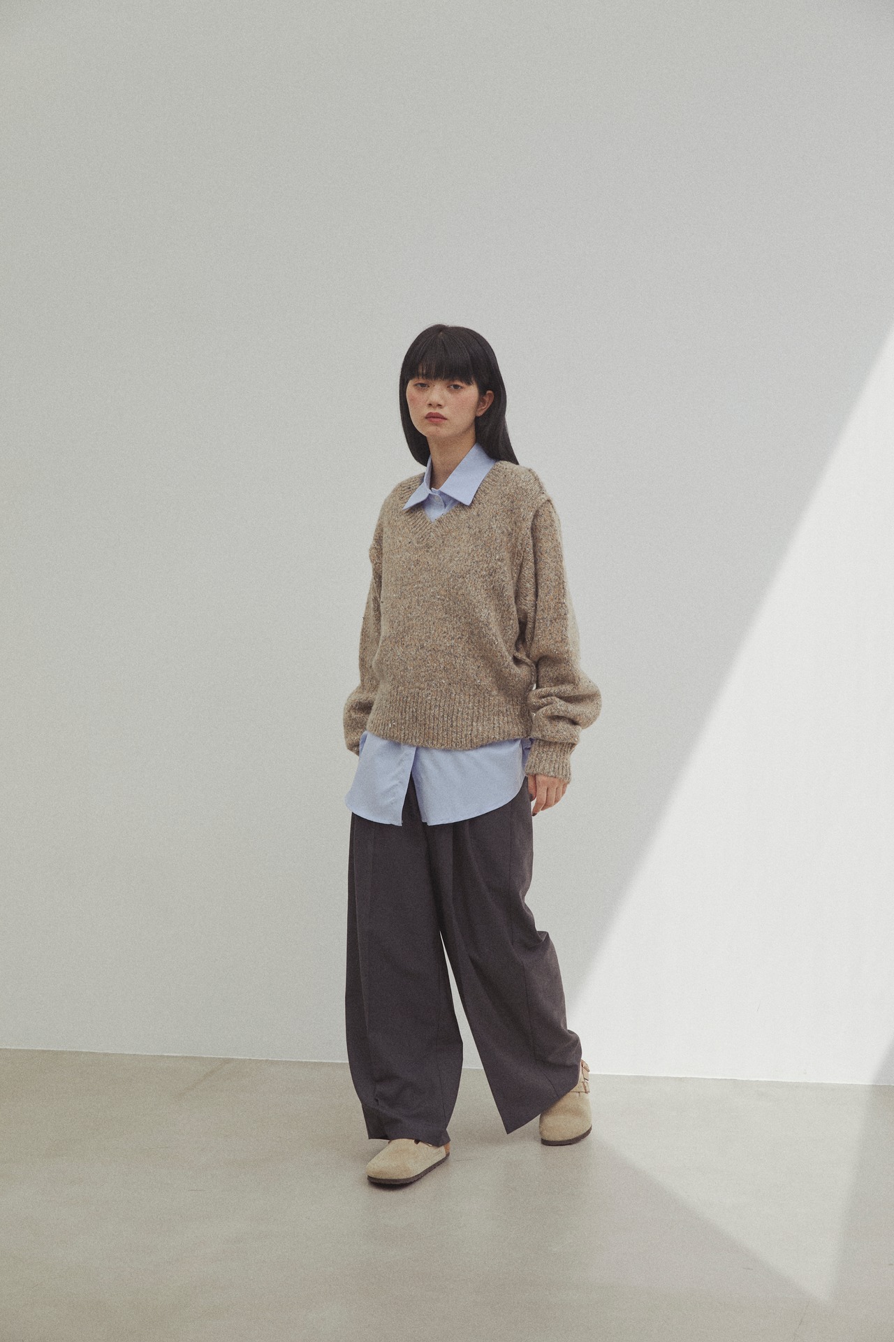 DU250723  2way melange Mix Knit