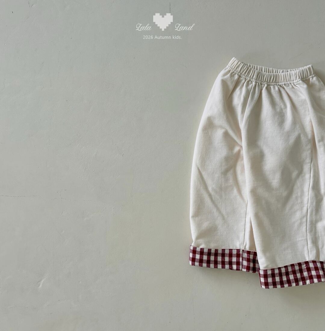 送料無料【予約】/ kidsチェック配色パンツ /lalaland