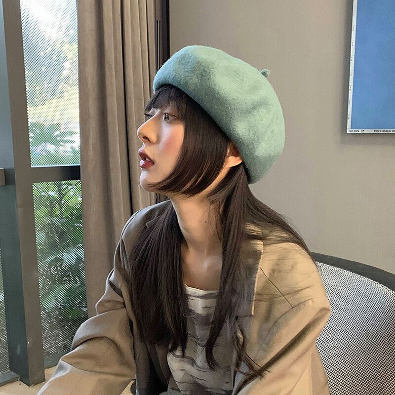 ウールオータムウィンタースタンダード レトロ 帽子 大人ガーリー スウィート キュート カジュアル 秋物 冬物 ベレット ヘアアクセサリー ブラック・アイド・ピーズ33891286863