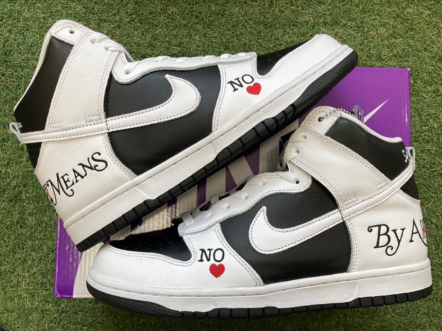 Supreme × NIKE SB DUNK HIGH OG QS BLACK/WHITE DN3741-002 28.5cm 