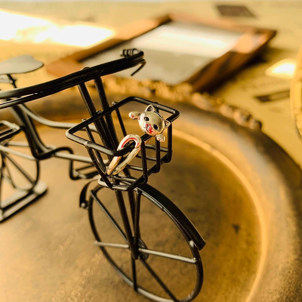 キャットにゃんフェイスシルバーフリーリング