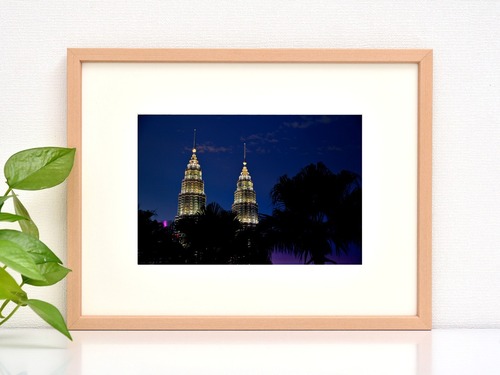 夕暮れのツインタワー（クアラルンプール）